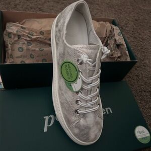 Paul Green Metallic Silver Sneakers